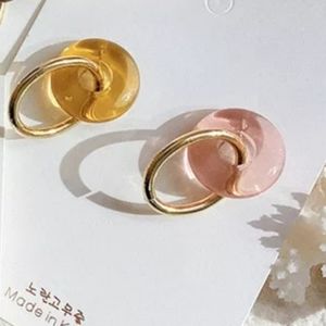 CUTE Mini gold & resin hoop earrings post back